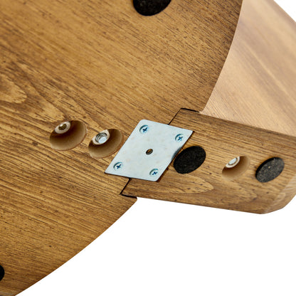 Moderner minimalistischer gehärteter Glas-Couchtisch, mehrschichtiges Design, mit natürlichen Holz-Textur-Aufklebern