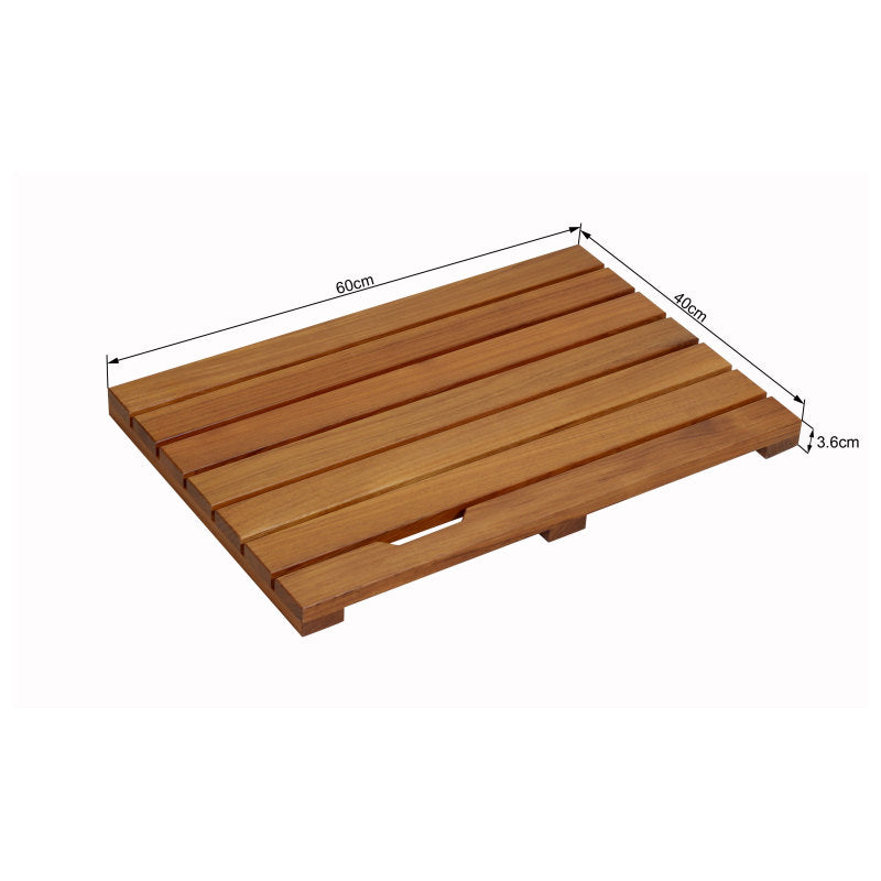Teak Wood,Teak Antirutschmatte,Teak Duschmatte rutschfeste Badezimmermatte Luxus Spa Matte Holz Badewannenmatte 40 x 60 cm