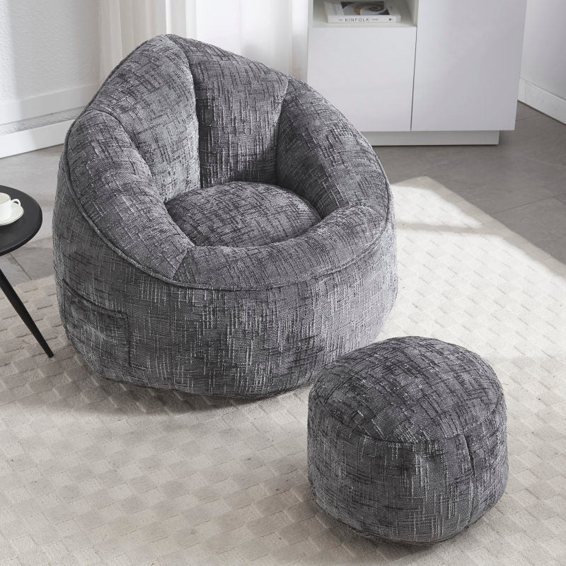Sitzsack Sofa Stuhl für Erwachsene mit Fußstütze, Grau