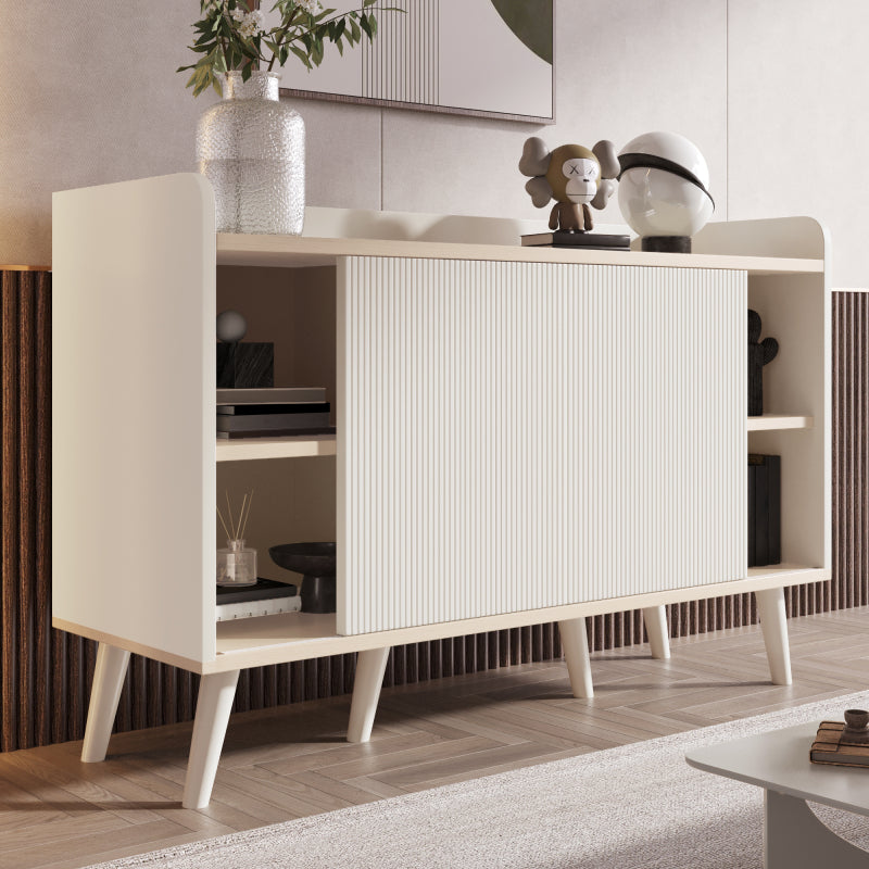 Sideboard mit drei Schubladen, exquisite Maserung. Sideboard für Schlafzimmer und Wohnzimmer, Moderne Holzfarbe-Sideboard mit Stauraumregalen. L117,5 cm