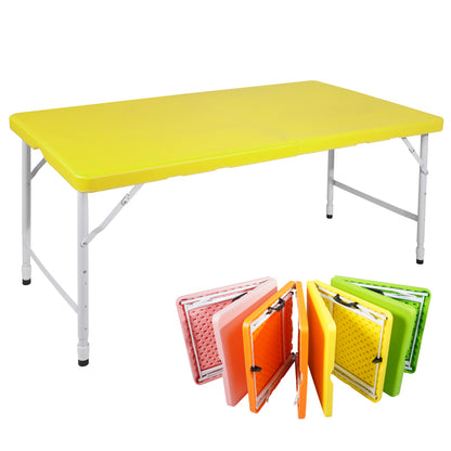180cm Portable Heavy Duty Folding Table with Handle, Foldable Table, Multi-Functional Fold up Table for Camping Picnic Parties Indoor/Outdoor, Capacity Weight 135KG (White)