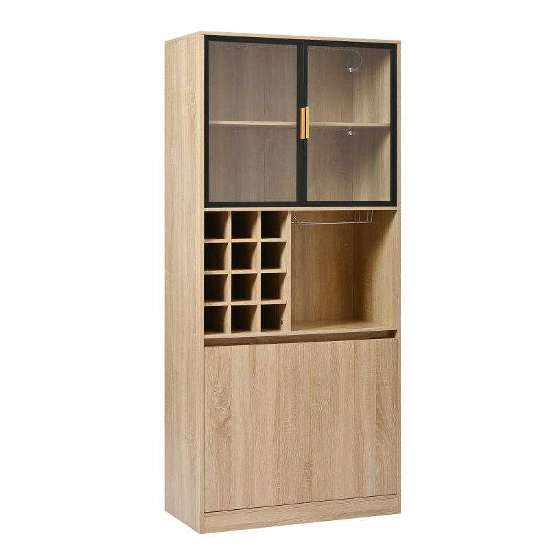 Badezimmerschrank,Spirituosenschrank,Vitrine Vitrinenschrank mit Glastüren und Beleuchtung 180 CM