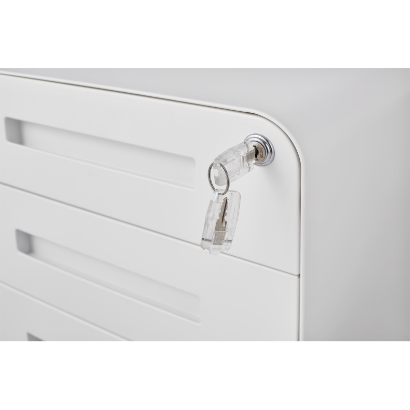 3 Drawer Mobile File Cabinet Under Desk Office,Simple Style Versatile Storage Cabinet for Legal/Letter/A4 Files, 5 Wheel Design Anti-Tilting Cold Rolled Steel Waterproof Moisture-Proof White