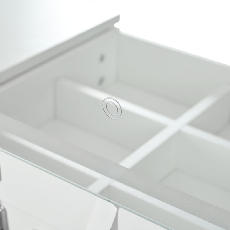 Drehbarer Schminktisch mit LED-Beleuchtung, weiß