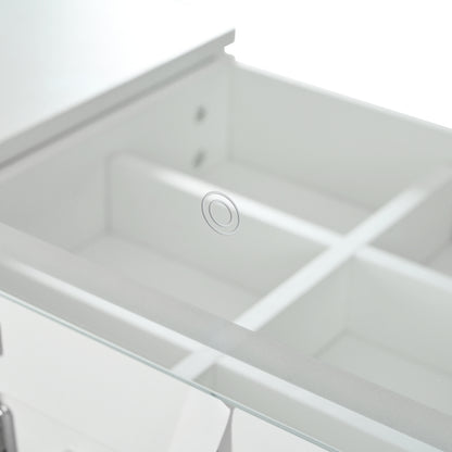 Drehbarer Schminktisch mit LED-Beleuchtung, weiß