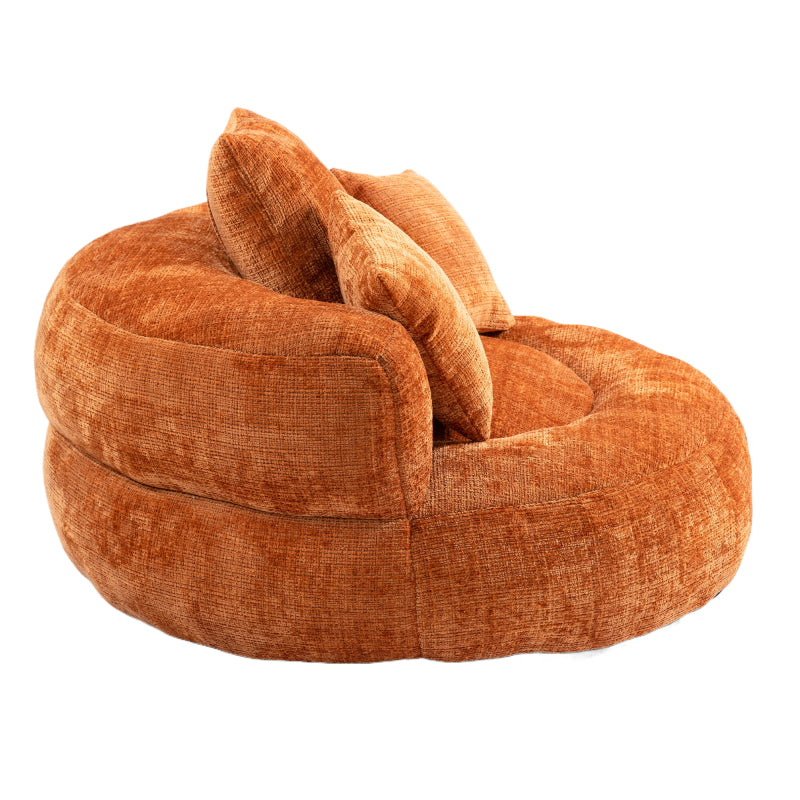 Lazy Sofa Durable Komfort Lounger hohen Rücken Sitzsack Stuhl Couch mit drei Kissen für Erwachsene und Kinder, Indoor & Outdoor, Single Gaming Sofa Stuhl für Schlafzimmer, Büro (Orange Chenille)