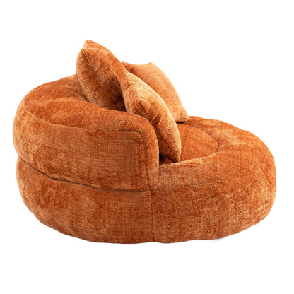Lazy Sofa Durable Komfort Lounger hohen Rücken Sitzsack Stuhl Couch mit drei Kissen für Erwachsene und Kinder, Indoor & Outdoor, Single Gaming Sofa Stuhl für Schlafzimmer, Büro (Orange Chenille)