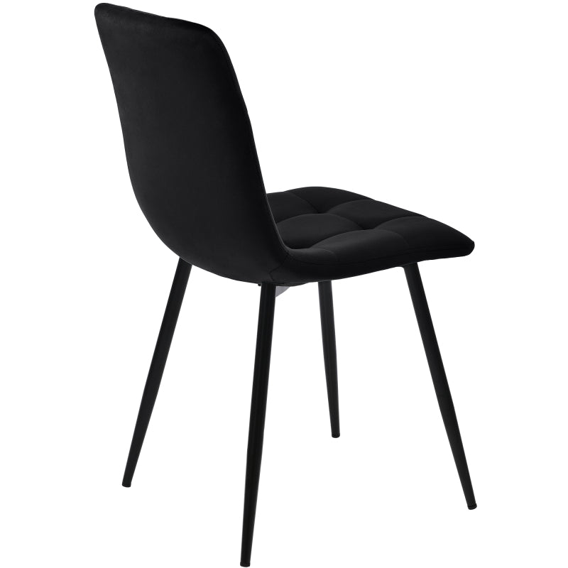 Esszimmerstuhl (4 St), Sitzfläche aus Samt Gestell aus Metall, Schwarz