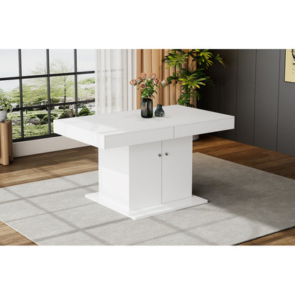 Ausziehbarer Esstisch, L140/180*W80*H76cm, Weiß