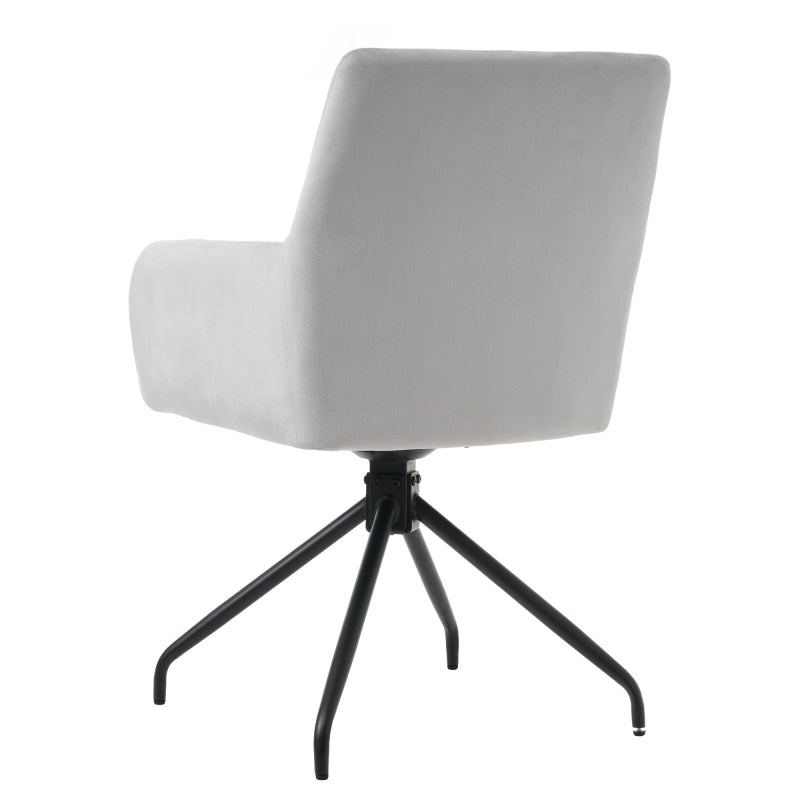 2er Set 360° Drehbarer Esszimmerstühle mit Rautenmuster,Gepolsterter Sessel mit 4 Metallbeinen,Moderner Lounge-Stuhl,Wohnzimmerstuhl für Shlafzimmer,Arbeitzimmer,Lendenwirbelstütze,Samt,Grau