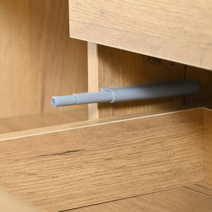 TV-Schrank, niedriges Paneel in Weiß und Holzfarben, TV-Möbel, die an die Wand gehängt oder auf den Boden gestellt werden können