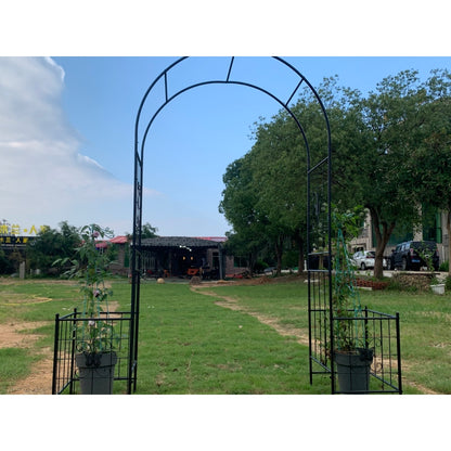 Gartenbogen Arbor Trellis für Kletterpflanzen, langlebige Metall Gartenbogen Outdoor Hochzeitsbogen, für Hochzeitszeremonie Party Pflanze Klettern Rose Reben Rasen Innenhof Schwarz, 7.15ft