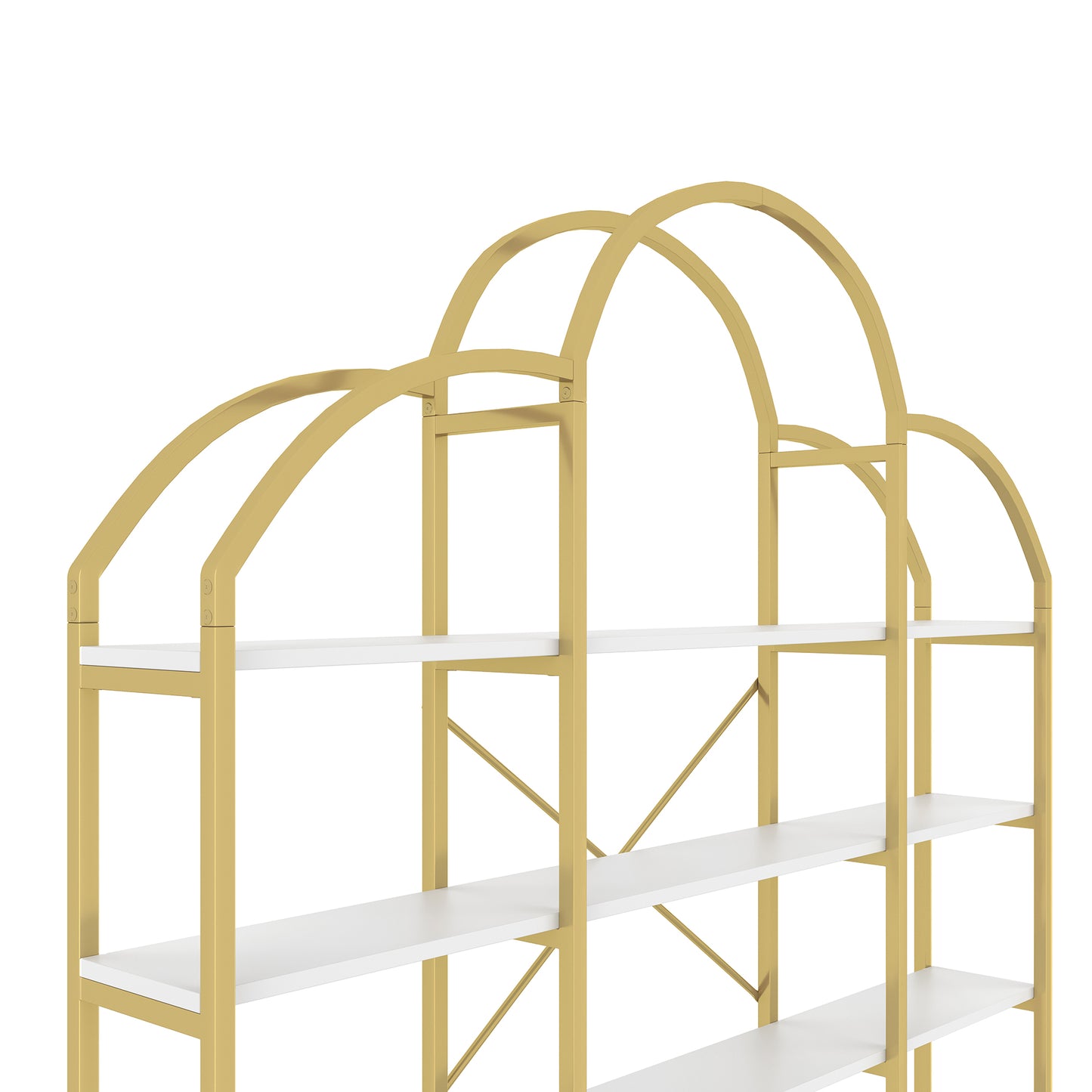 Regal im schlichten Stil, fünf Schichten Stauraum, einzigartige Wolkenform, einfach zu montieren und zu reinigen, Gold + Weiß