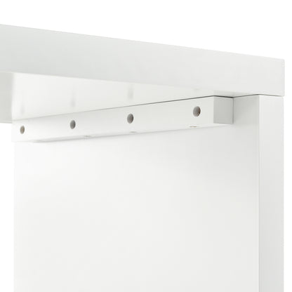 Schminktisch mit Beistelltisch,Bürotisch mit 6 Schubladen,Vergoldeten Griffen,drehbare Tischplatte(180°),lackiert,Blumenmuster,stoßfeste abgerundete Ecken,40T*73H,Weiß (ohne Spiegel und Hocker)