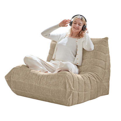 Moderne Sofas, Sitzsäcke für Erwachsene auf dem Bodensofa, Super Soft Memory Sponge Sofa, Togo Sofa Stuhl, Wohnzimmermöbel, Geeignet für Schlafzimmer, Balkon, Schlafsaal, Kaminstuhl (Aprikose)