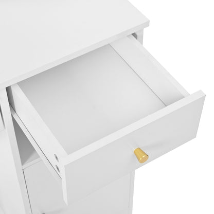 Großer Schminktisch, Make-up Tisch mit verstellbarer LED-Beleuchtung,  Weiß