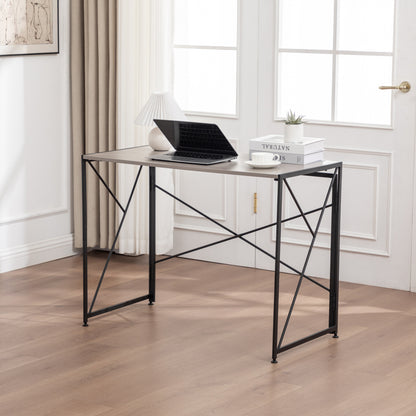 Klappbarer Schreibtisch 99x50cm – Computertisch Faltbar & Platzsparend in 8 Sek. Montiert, MDF Holzoptik für Home Office & Büro, Natur