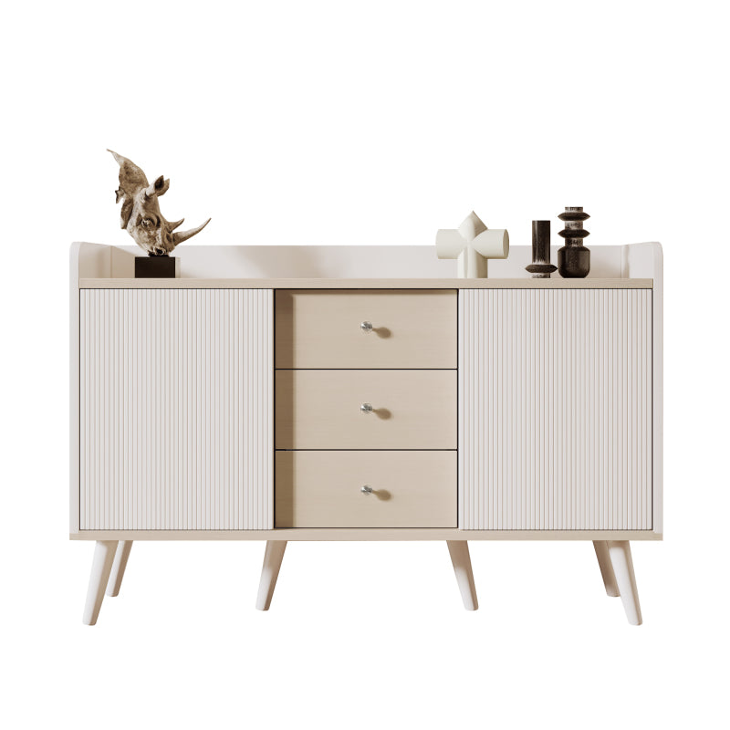 Sideboard mit drei Schubladen, exquisite Maserung. Sideboard für Schlafzimmer und Wohnzimmer, Moderne Holzfarbe-Sideboard mit Stauraumregalen. L117,5 cm