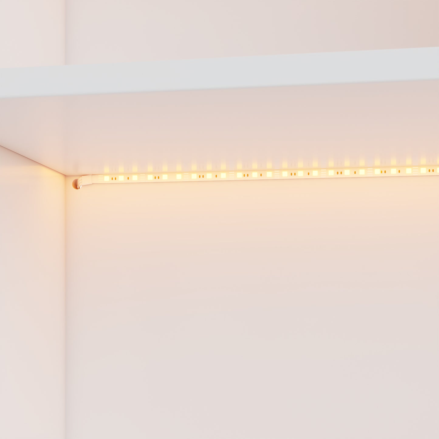 Bücherregal, LED-Farbwechsel-Ambientelicht, Fernbedienung, einfache Form,weiß