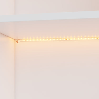 Bücherregal, LED-Farbwechsel-Ambientelicht, Fernbedienung, einfache Form,weiß