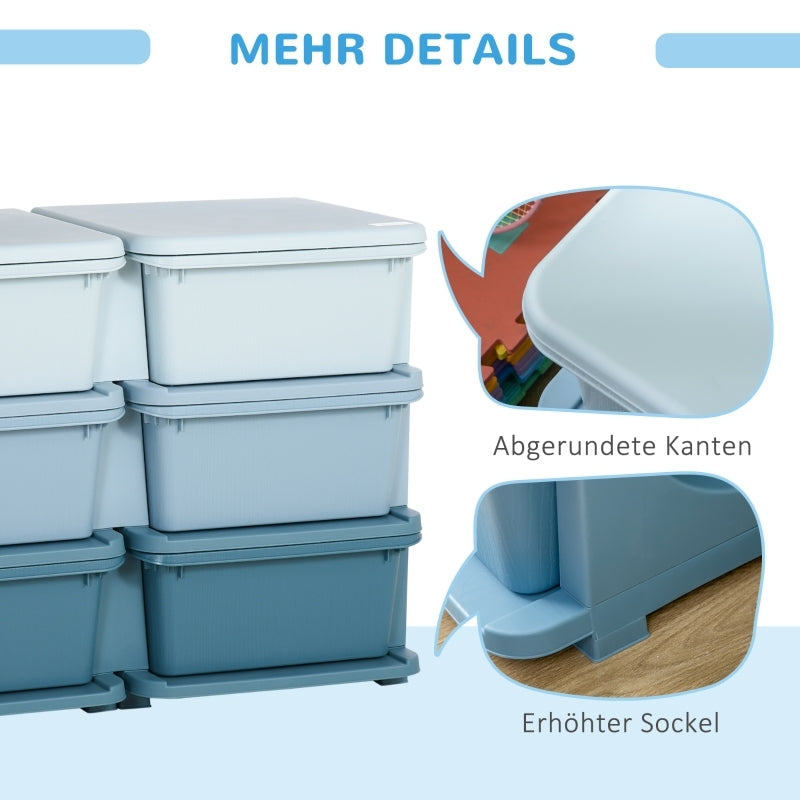 Aufbewahrungsbox Kunststoff, 6 Schubladen, Spielzeug Organizer, Kommode Kinderzimmer, Blau