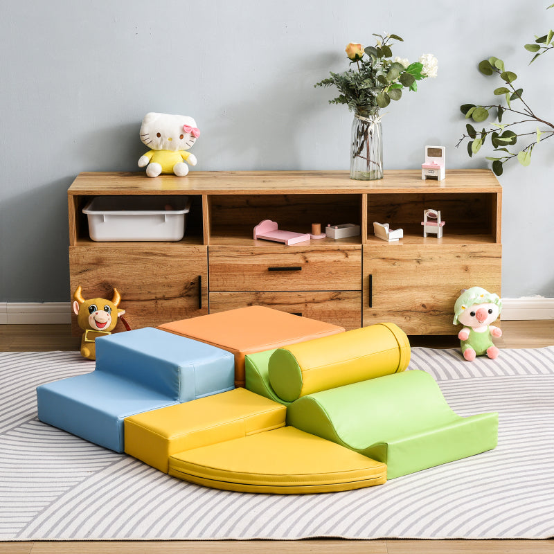 6 TLG Riesenbausteine zum Toben & Klettern Großbausteine für Kinder. Treppe und Rutsche für Kinder - Spielzeug zum Klettern, Rutschen und Krabbeln. im Vorschulalter & Babys Softbausteine, bunt.