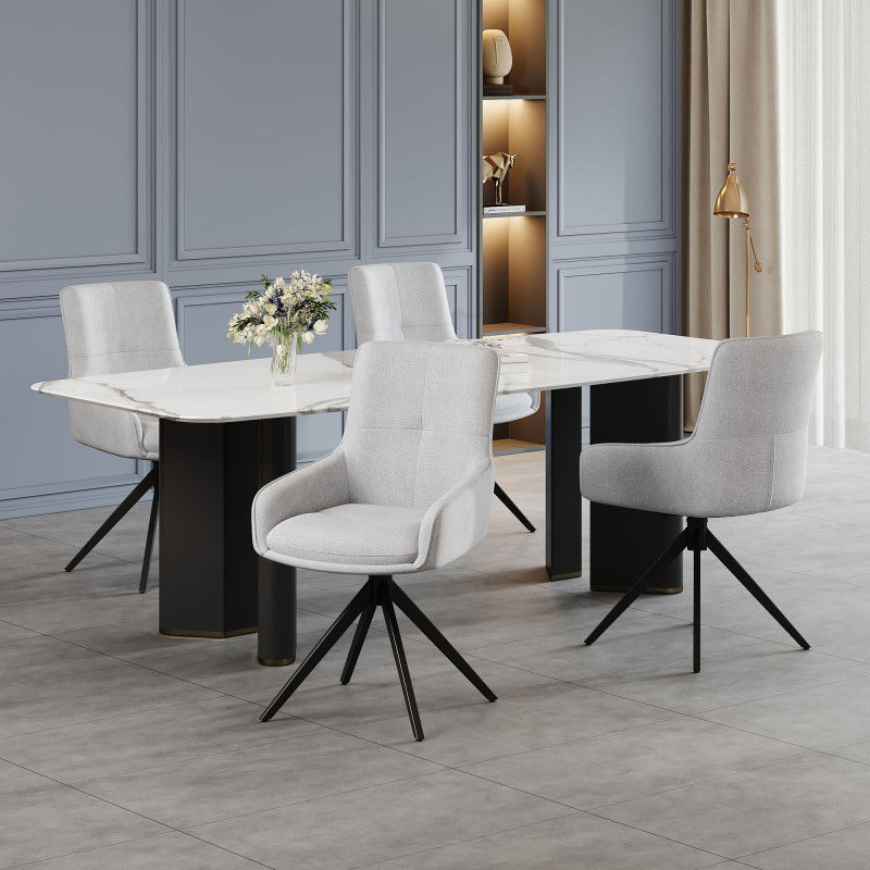 2 Drehbare Stühle nach Anthropometrie, perfekt für Küche und Esszimmer, Grau