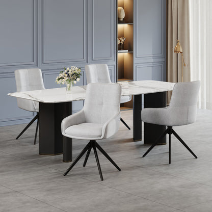 2 Drehbare Stühle nach Anthropometrie, perfekt für Küche und Esszimmer, Grau