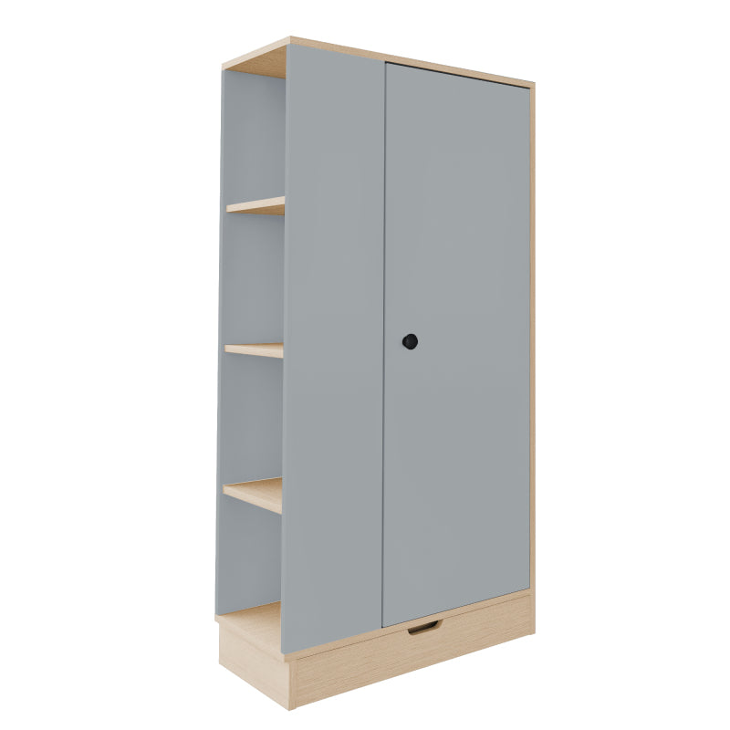 Kleiderschrank 70*40*170cm, eintürige Ausführung, mit Einlegeböden und Schubladen, grau
