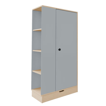 Kleiderschrank 70*40*170cm, eintürige Ausführung, mit Einlegeböden und Schubladen, grau