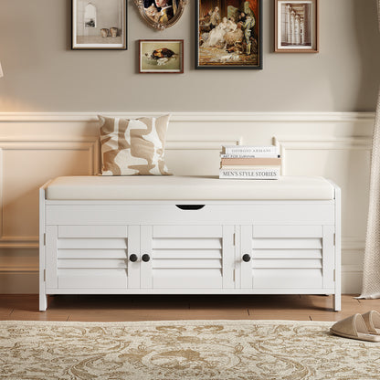 Moderne schuhbank mit sitzfläche, Eingangsbereich, Wohnzimmer, flurmöbel, Weiß