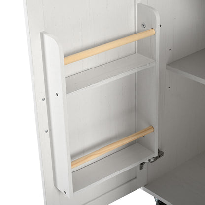 Kücheninsel, Servierwagen mit ausziehbarer Arbeitsplatte, Küchenschrank,Küchentrolley,Speisewagen mit Holzmaserung, Speisewagen mit zwei Türen und drei Schubladen