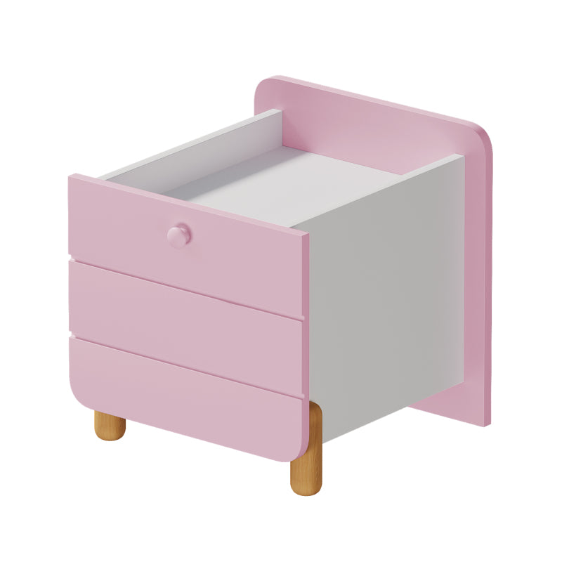 Nachttisch mit 1 Schublade, geräuschlose Auszüge mit Einlegeböden, feine holzfarbene Füße, Stauraum im Wohn- und Schlafzimmer, einzigartiges und minimalistisches Design, Rosa