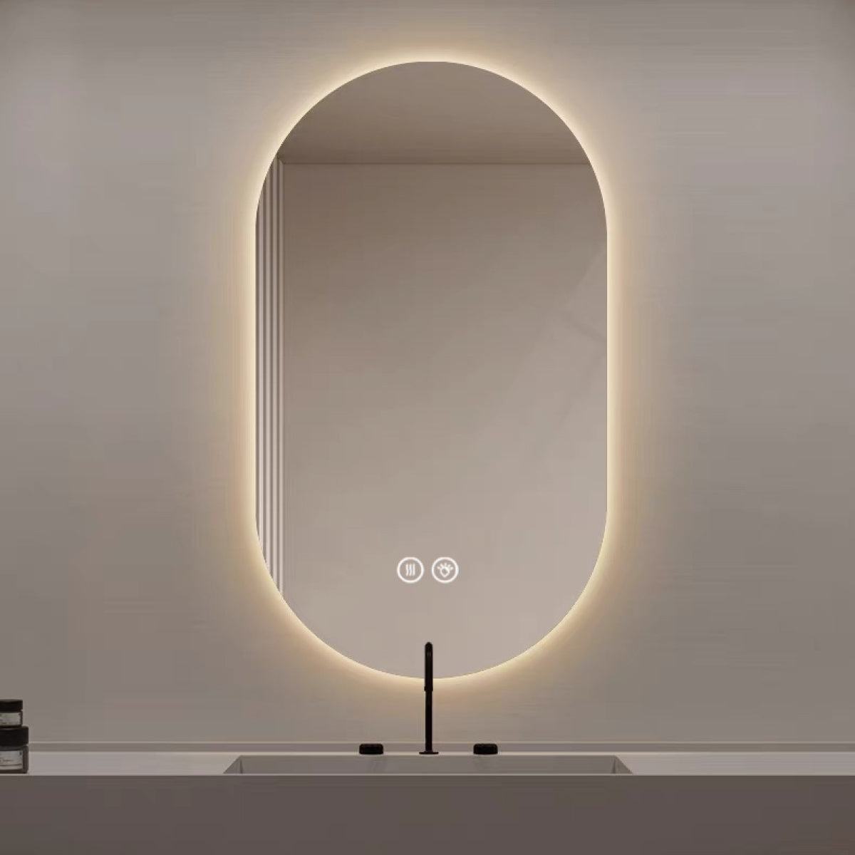 60*90cm Smart Wall Mounted LED Touch Screen Anti-fog Mirror Bathroom Mirror, Barber Shop Mirror