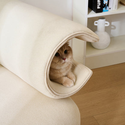 Mehrzweck-Sofa mit Katzenhöhle - haustierfreundlicher Futon für Wohn- und Schlafzimmer, Design für Mensch und Katze, Einsitzer-Sofa