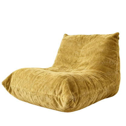 Ergonomischer Sitzsack Sessel mit 5-Zonen-Körperunterstützung, Bean Bag Chair aus Chenille-Stoff, Gelb