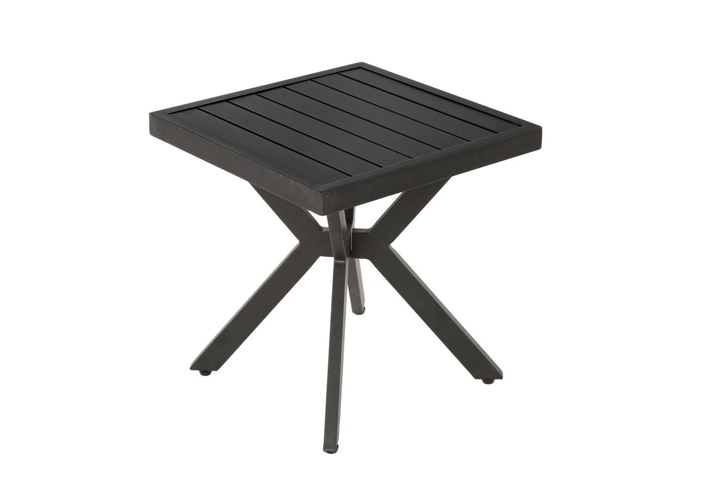 Outdoor Aluminum Square Side Table End Table for Patio, Backyard, Pool, Indoor Companion, Easy Maintenance and Weather Resistant, Dark Brown