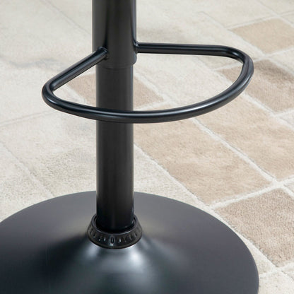 Barhocker 2er-Set mit Rückenlehne und Fußstütze, höhenverstellbar, rutschfest, bis 120 kg, Grau