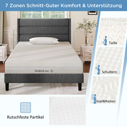 Kaltschaummatratze, 90x200, 7 Zonen Komfortschaummatratze, 20 cm hoch, H3,H2, Ergonomische Kaltschaummatratze mit Griffe