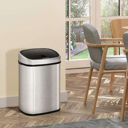 Mülleimer 48L Küchenabfalleimer mit Infrarotsensor, hygienisch, Edelstahl in Silber, L40,5xB29,5xH68 cm