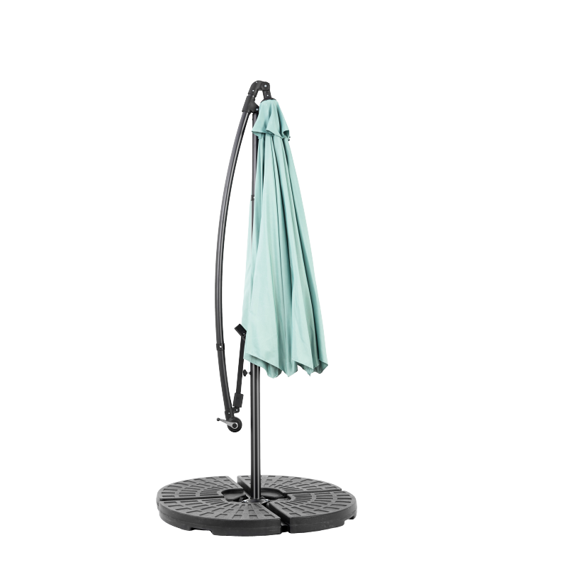 14.8 Ft Double Sided Outdoor Umbrella Rectangular Large with Crank(Light Green) (No Base)