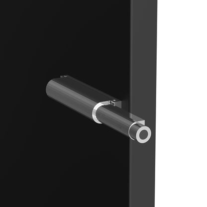Multifunktionale Vitrine, Glastrennwand, LED-Farbwechsel Licht, schlichtes Design, Schwarz