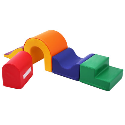 5-in-1 Riesige Bunte Weiche Schaumstoff-Bausteine für Kinder – Perfekt für Kreatives Spielen, Klettern, Kriechen und Motorikförderun