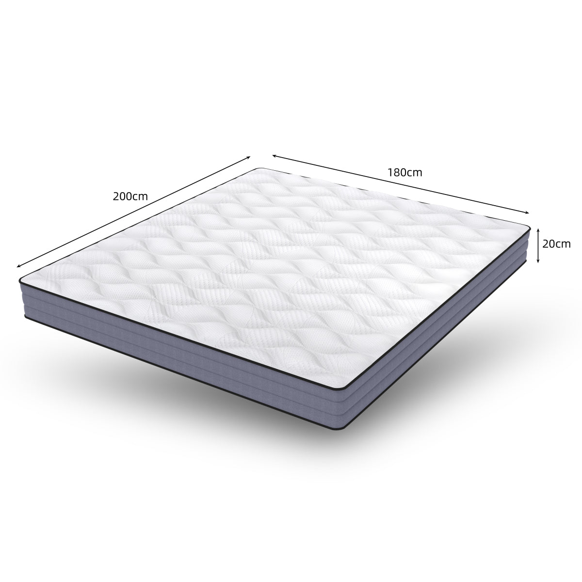 Taschenfederkern Matratze 180x200cm, H3, 7 Zonen, Lyocell Bezug, Boxspring Gefühl