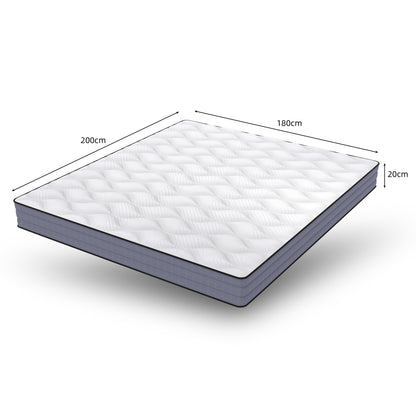 Taschenfederkern Matratze 180x200cm, H3, 7 Zonen, Lyocell Bezug, Boxspring Gefühl