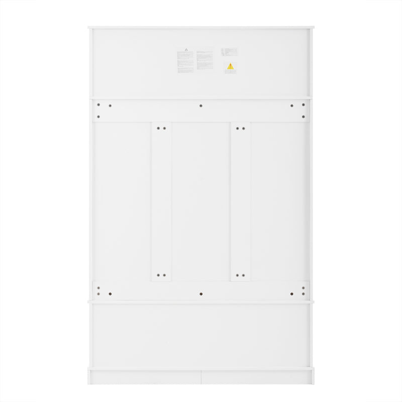 Garderobenständer mit  Schuhbank, Garderobe,  6 Dreifach-Haken,freistehend, platzsparend, für Eingangsbereich,Flur, Weiß