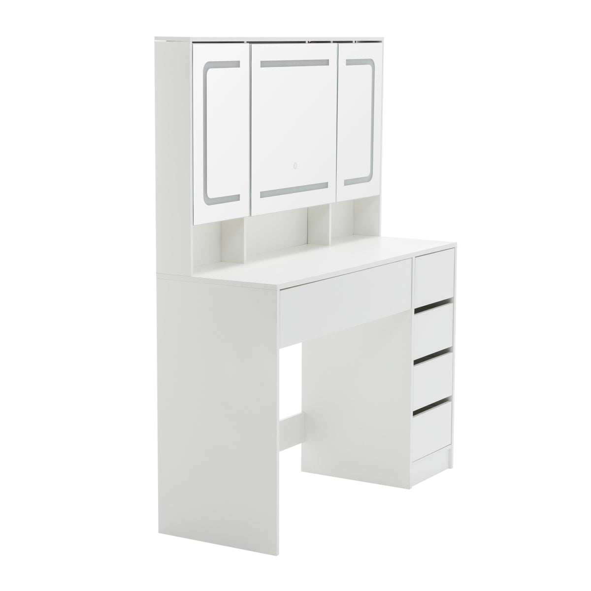 Schminktisch Frisiertisch Kosmetiktisch mit Hocker Beleuchtung Spiegel Weiß