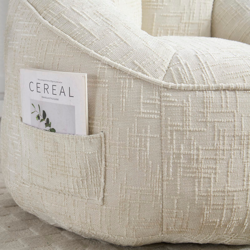 Sitzsack Sofa Stuhl für Erwachsene mit Fußstütze, Beige