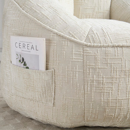 Sitzsack Sofa Stuhl für Erwachsene mit Fußstütze, Beige