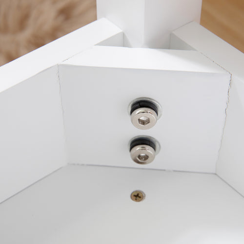 Schminkhocker Gepolstert, Polsterhocker PU-Leder, Schminkstuhl ohne Lehne, Fußhocker mit Massivholzbeinen